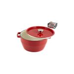 PIREX Casseruola ghisa con coperchio 2 manici cm28 ross Pentole Cucina