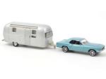 Norev Nv270582 Ford Mustang 1968 Metallic Blue E Airstream Caravan 1:43 Modellino