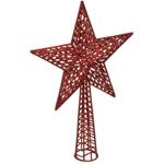 LUCI FEERICHE E CRISTALLO STELLA DI NATALE Glitter - H 38 cm - Rosso