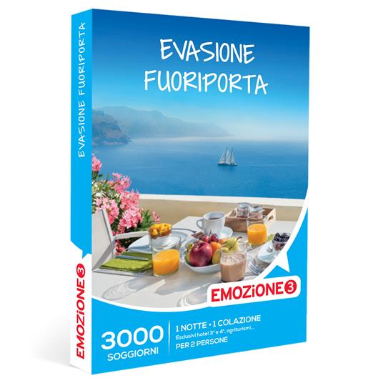 EMOZIONE3 - Evasione fuoriporta - Cofanetto regalo - 1 notte con prima colazione per 2 persone