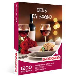 Idee regalo EMOZIONE3 Cene da sogno Cofanetto regalo 1 cena di 3 o 4 portate con specialità di cucina tipica o gourmet per 2 persone Emozione3