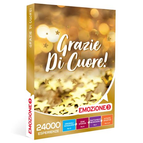 EMOZIONE3 - Grazie di cuore! - Cofanetto regalo - Soggiorni, cene, attività benessere e sportive per 2 persone