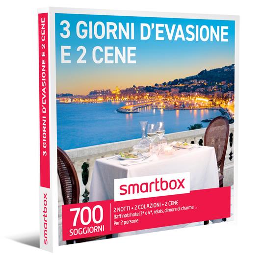 SMARTBOX - 3 giorni d'evasione e 2 cene - Cofanetto regalo - 2 notti con  colazione e 2 cene per 2 persone - Smartbox - Idee regalo | Feltrinelli