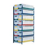 Modulo aggiuntivo per scaffalatura Paperflow ad incastro RANG'ECO regolabile - 5 ripiani blu - K605171