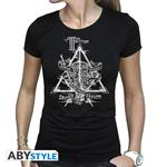 T-Shirt Donna Tg. XL. Harry Potter: Deathly Hallows Black Basic