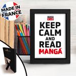 Good Gift (The): Keep Calm And Read Manga - Asian Art (Frame Kraft 15x20Cm / Stampa In Cornice)