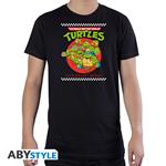 T-Shirt Unisex Tg. 2XL Teenage Mutant Ninja Turtles: Pizza Group Black Basic