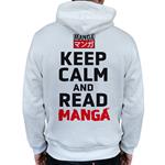 Felpa Con Cappuccio Unisex Tg. S Keep Calm And Read Manga: Sweat Asian Art Without Zip White