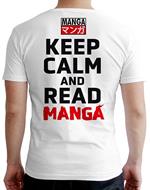 T-Shirt Unisex Tg. S Keep Calm And Read Manga: White Asian Art