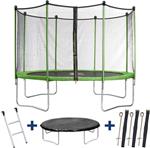 Trampolino tappeto elastico YOOPI - Ø 4.25 m - con rete, scala, telone e kit d'ancoraggio