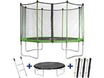 Trampolino tappeto elastico YOOPI -Ø 3.65 m - con rete, scala, telone e kit d'ancoraggio