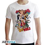 One Piece. T-shirt New World Group Man Ss White. New Fit Medium