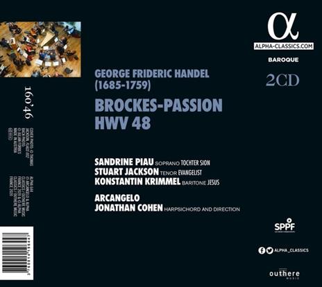 Brockes-Passion - CD Audio di Georg Friedrich Händel,Sandrine Piau,Arcangelo,Jonathan Cohen - 2