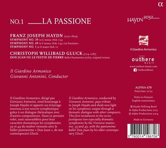 La passione - CD Audio di Christoph Willibald Gluck,Franz Joseph Haydn,Giardino Armonico,Giovanni Antonini - 2