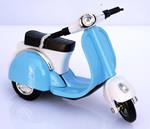 Scooter Vespina Azzurro Modellino Metallo C Molla Richiamo. Cm 11X5X8 Per Bambini