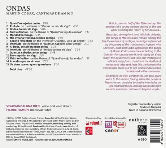 Ondas. Cantigas de amigo - CD Audio di Martin Codax - 2