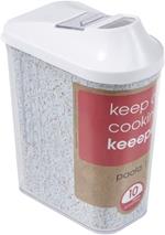 keeeper Contenitore per Alimenti Sfusi, Coperchio Dosatore Regolabile, Plastica priva di BPA, 1 L, 11 x 6,5 x 19 cm, Paola, Bianco