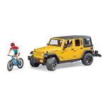 Jeep Wrangler con bicicletta e ciclista. Bruder 02543