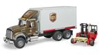 Bruder 02828 Mack Granite Camion Ups Portacontainer Con Muletto