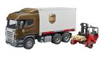 Bruder 03581 Scania R-Series Camion Ups Portacontainer Con Muletto