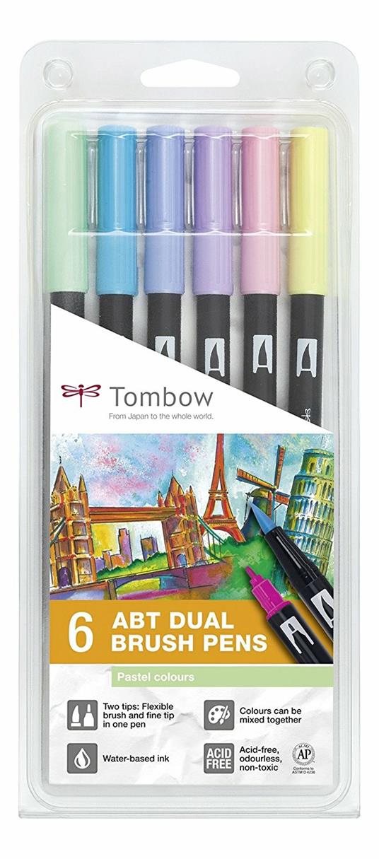 Pennarelli acquarellabili Dual Brush Tombow. Confezione 5+1 colori pastello  - Koh-I-Noor - Cartoleria e scuola | Feltrinelli