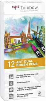 Pennarelli acquarellabili Dual Brush Tombow. Confezione 10+2 colori pastello