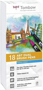 Pennarelli acquarellabili Dual Brush Tombow. Confezione 15+3 colori primari