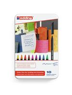 Edding 1200 colourpen marcatore Fine Nero, Blu, Marrone, Verde, Arancione, Rosa, Porpora, Rosso, Giallo 10 pezzo(i)