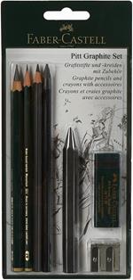 Faber-Castell 112998, set Pitt monocromatico, set di carboncini Pitt Graphite Set grigio.