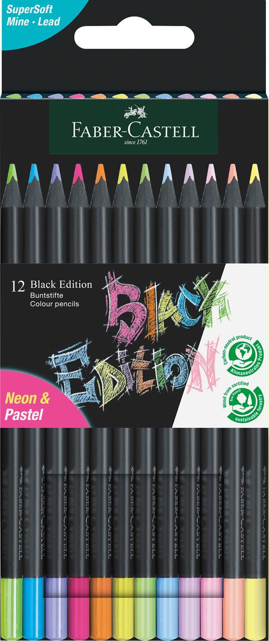 Astuccio cartone da 12 matite colorate Neon/Pastel triangolari Black  Edition - Faber-Castell - Cartoleria e scuola | Feltrinelli