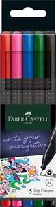 Cartoleria Astuccio in cartone con 5 Grip Finepen Basic (rosso, rosa, blu,verde, nero) Faber-Castell