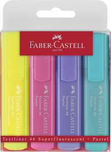Cartoleria Bustina in plastica da 4 evidenziatori Textliner 1546 Pastel, colori pastello Faber-Castell