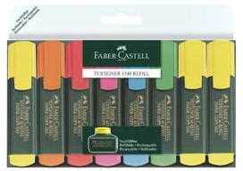 Cartoleria Bustina 6+2 evidenziatori Textliner 48 refill Faber-Castell