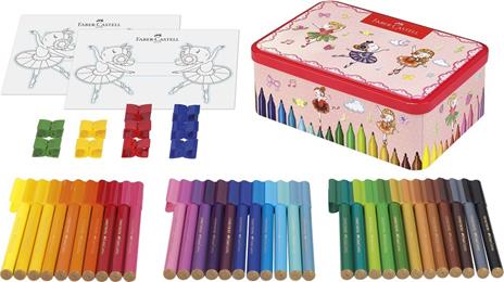 Pennarelli Faber-Castell Connector Pens. Scatola metallo "Ballerina" 33 colori + 10 connettori - 2