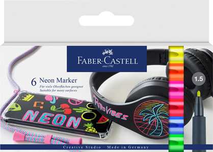 Cartoleria Faber- Castell Neon Marcatori, astuccio da 6 Faber-Castell