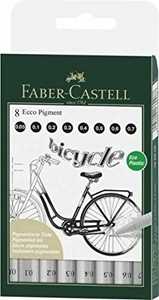 Cartoleria Bustina con 8 Ecco Pigment, inchiostro pigmentato nero, 0,05-0,1- 0,2-0,3-0,4-0,5-0,6-0,7 mm Faber-Castell