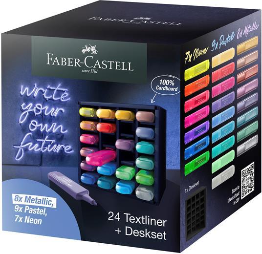 Textliner 46 deskset da 24 inclusi 7x Neon, 9x Pastel e 8x colori metallici