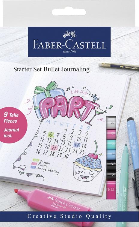 Pitt Artist Pen Bullet Journaling Faber-Castell. Bustina 6 pezzi con accessori