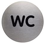 Durable PICTO WC, 83 mm di diametro, argento metallizzato