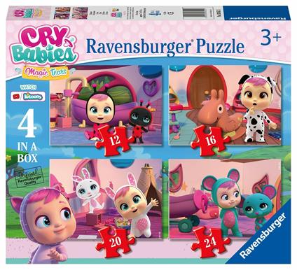 Ravensburger - Puzzle Cry Babies, Collezione 4 in a Box, 4 puzzle da 12-16-20-24 Pezzi, Età Raccomandata 3+ Anni