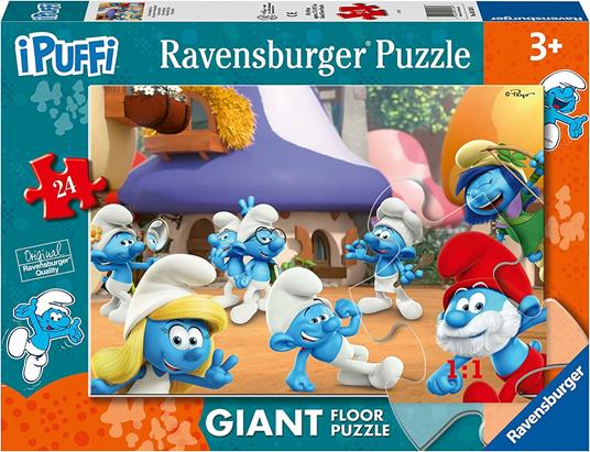 Ravensburger - Puzzle I puffi, Collezione 24 Giant Pavimento, 24