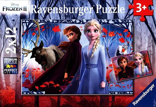 Ravensburger - Puzzle Frozen 2, Collezione 2x12, 2 Puzzle da 12 Pezzi, Età Raccomandata 3+ Anni - 4