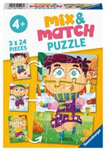 Ravensburger - Puzzle Fashion Mix, Linea Mix & Match, 3 Puzzle da 24 Pezzi, Puzzle per Bambini, Età Raccomandata 4+ Anni