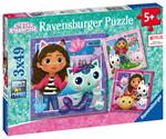 Ravensburger - Puzzle Gabby's Dollhouse, Collezione 3x49, 3 Puzzle da 49 Pezzi, Età Raccomandata 5+ Anni