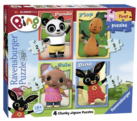 Ravensburger - Puzzle Bing B, Collezione My First Puzzles, 2-3-4-5 Pezzi, Età Raccomandata 18+ Mesi