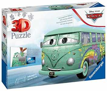 Giocattolo Ravensburger - 3D Puzzle Volkswagen T1 Cars Personaggio Fillmore, 162 Pezzi, 8+ Anni Ravensburger