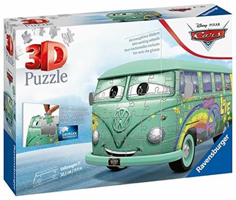 Ravensburger - 3D Puzzle Volkswagen T1 Cars Personaggio Fillmore, 162 Pezzi, 8+ Anni