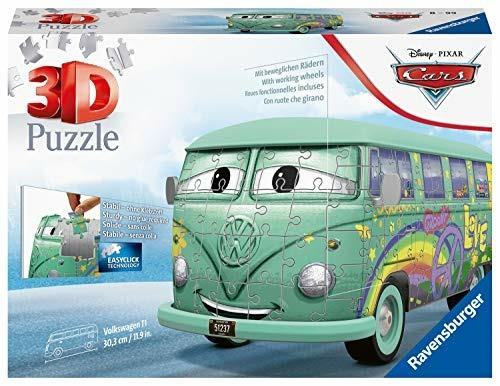 Ravensburger - 3D Puzzle Volkswagen T1 Cars Personaggio Fillmore, 162 Pezzi, 8+ Anni - 4