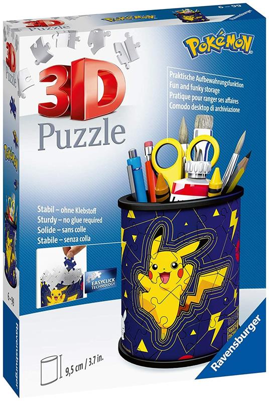 Ravensburger - 3D Puzzle Portapenne Pokémon, 54 Pezzi, 6+ Anni - 2