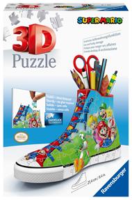 Ravensburger - 3D Puzzle Portapenne Sneaker Super Mario Edition, 108 Pezzi, 8+ Anni